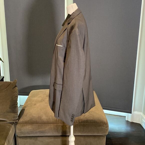 Men’s Gray Suit Jacket Blazer One Button Notched Lapel Business Size XL NWT - Picture 2 of 11